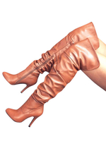 Overknees Stiefel mit Stilettos PU Damen Winter Schuhe