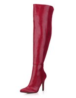 Overknees Stiefel mit Stilettos PU und Reißverschluss Damen Winter Schuhe