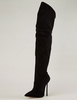 Overknees Stiefel mit Stilettos Samt und Reißverschluss Damen Winter Schuhe