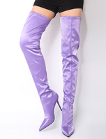 Overknees Stiefel mit Stilettos Stoff Damen Winter Schuhe