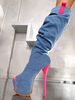 Overknees Stiefel mit Stilettos Stoff Damen Winter Schuhe