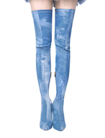 Overknees Stiefel mit Stilettos Stoff Es gibt keinen Schmuck. Damen Winter Schuhe