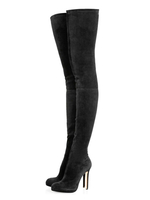 Overknees Stiefel mit Stilettos Veloursleder Damen Winter Schuhe