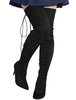 Overknees Stiefel mit Stilettos Veloursleder und Schnüren Damen Winter Schuhe