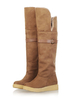 Overknees Stiefel Veloursleder Damen Winter Schuhe
