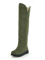 Overknees Stiefel Veloursleder Damen Winter Schuhe