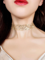 Pailletten Choker Halskette Glitter Sparkly Gold Choker Schmuck