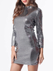Pailletten Club Kleid Sexy Frauen Langarm Nacht Out Kleid