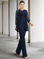 Partykleid für die Mutter der Braut Rundhalsausschnitt 3/4-Ärmel A-Linie Spitze knöchellang Gästekleider für die Hochzeit kostenlose Anpassung