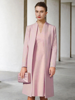 Partykleid für die Mutter der Braut V-Ausschnitt lange Ärmel A-Linie Gastkleider für die Hochzeit kostenlose Anpassung