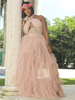 Partykleider Rosa Spitze Ärmelloses Polyester Offene Schulter Semi-formelles Kleid