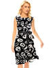 Partykleider Schwarz Jewel Neck Lace Up Ärmellos Halloween Printed Stretch Semi Formales Kleid