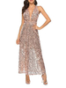 Partykleider Transparentes ärmelloses Paillettenkleid mit offener Paillette und halbformellem Kleid mit Pailletten