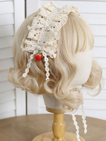 Pastoralstil Lolita Accessoires Ecru Weiß Rüschen Polyester Hut Verschiedenes