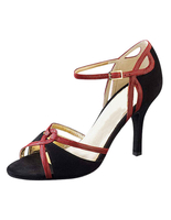 Peep Toe Ballsaal Schuhe Schwarz Wildleder High Heel Sandalen für Frauen