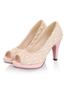 Peep Toe High Heels Plateau Pumps Prism Ferse 3;1 "Häkeln Damenschuhe