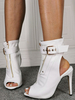 Peep Toe High Heels Schnallenabsatz Schnalle Sexy Slip-On Kurze Stiefeletten