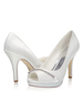 Peep Toe Hochzeit Pumps Pfennigabsatz Brautschuhe