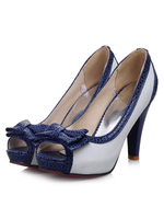 Peep Toe Pumps Soft Pink Prism Ferse 3.3 "Bows Damenschuhe