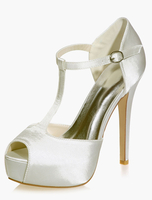 Peep Toe Satin Paltform Abend und Braut Sandalen