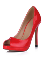 Peeptoe-Pumps aus Lackleder