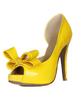Peeptoe-Pumps in Gelb