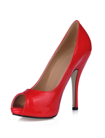 Peeptoe-Pumps in Rot