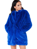 Pelzmantel Lange Ärmel Gelb mit Umlegekragen Pelzjacke Kunstfell Jacke Kunstpelz Wintermantel
