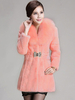 Pelzmantel Lange Ärmel Lila mit Umlegekragen und Schnallen Pelzjacke Kunstfell Jacke Kunstpelz Wintermantel