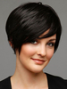 Perücke aus für Damen in Schwarz im schicken & modischen Style Echthaare Stufenschnitt