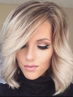 Perücken für Frauen Ombre Highlighting Hair Medium Curly Perücken