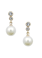 Perle Hochzeit Ohrringe weiß Strass Ohrringe baumeln durchbohrt Hochzeitsschmuck für Frauen