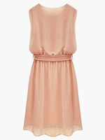 Perlen Chiffon beschlagene ausgestelltes Kleid