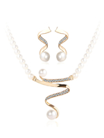 Perlen Halskette Set Gold Perlen Twisted Frauen Halskette Set