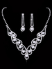 Perlen Hochzeit Halskette Set Silber Strass Vintage-Schmuck-Set Braut Ohrringe und Halskette