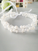 Perlen Hochzeit Kopfschmuck Sicke Ribbon Stirnband Weiß Braut Haarschmuck