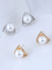 Perlen Hochzeit Ohrringe Vintage Dreieck Zirkonia Brautschmuck