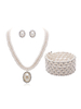 Perlenschmuck Set Vintage Anhänger Halskette Ohrstecker Armband Retro Great Gatsby Schmuck