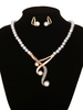 Perlenschmuck Set Y Halskette mit Ohrstecker