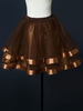 Petticoat für Hochzeit dunkel braun ohne Knochen drei Tier Braut Tüll kurzes Kleid