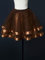 Petticoat für Hochzeit dunkel braun ohne Knochen drei Tier Braut Tüll kurzes Kleid