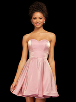 Pink Charming With Homecoming Dress Kurzes A-Linien Trägerloses Polyester Pazrty Kleid