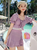Pink Lolita Outfits Bögen Rüschen Ärmelloses Oberteil Hosen Badeanzug