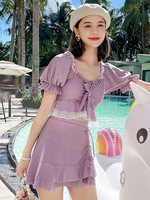 Pink Lolita Outfits Bögen Rüschen Ärmelloses Oberteil Hosen Badeanzug