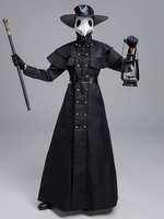 Plague MD Plague Doctor Cosplay Kostüm Schwarze Polyester Herren Kostümsets Plague Doctor Cosplay