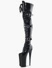 Plateau-Stiefel mit Kegel Absätz in Schwarz