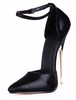 Platform Sandaletten Sexy mit Knöpfen und Stilettos in Schwarz