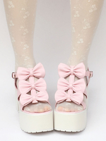 Plattform-Lolita-Sandalen-rosa Bögen süße Lolita Schuhe