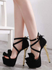 Plattform Sexy Sandalen Schwarz Open Toe Stiletto High Heels