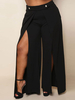 Plus Größe für Damen im schicken & modischen Style Polyester in Schwarz Schlaghose für Straßen-Style